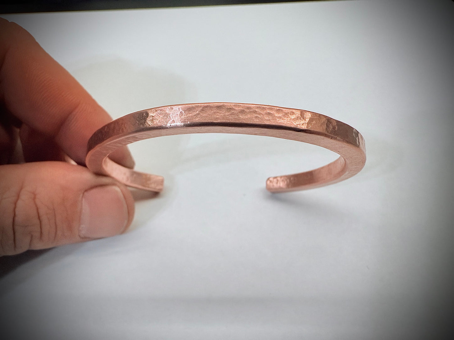Peened Copper Cuff Bracelet