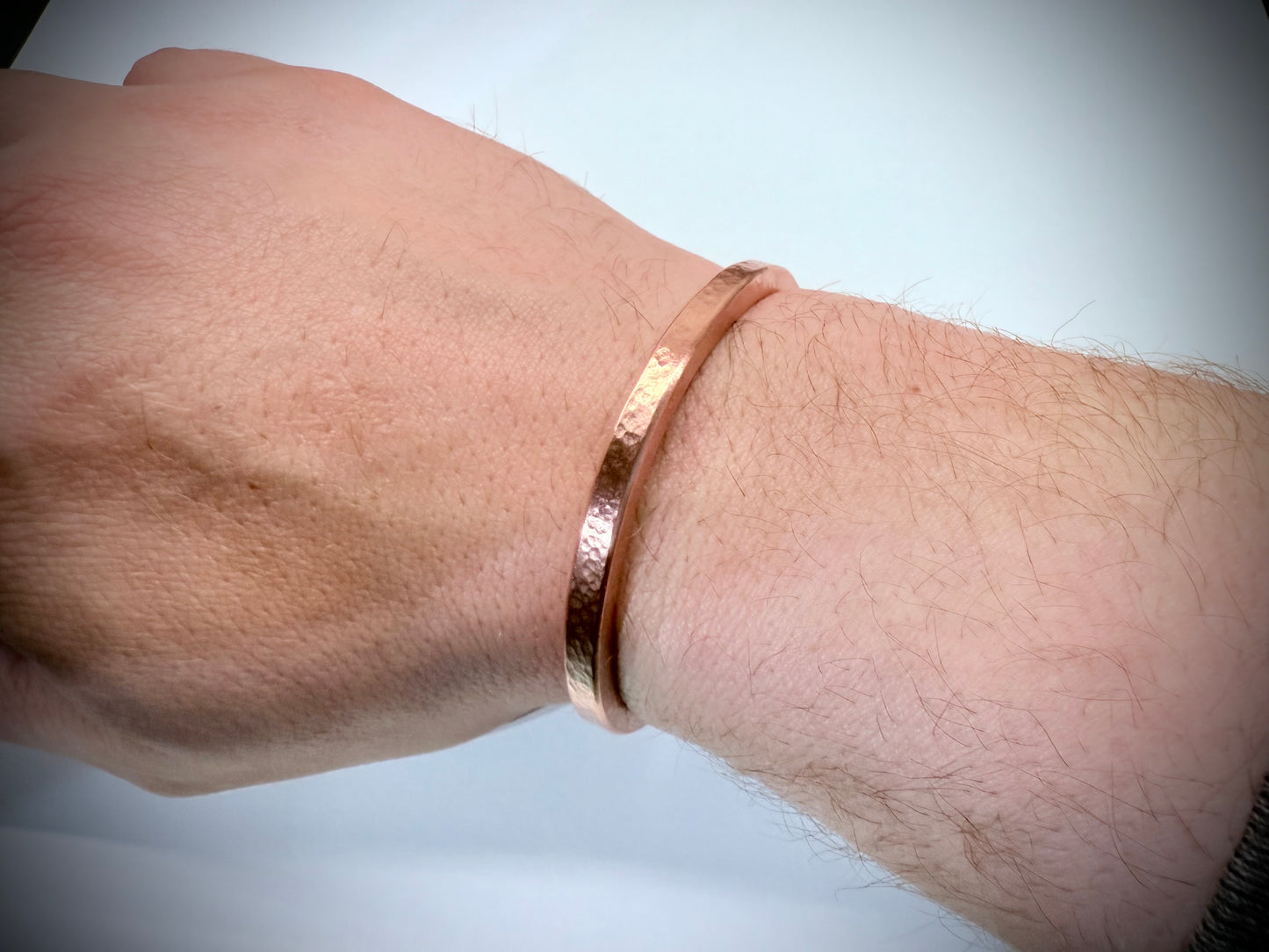 Peened Copper Cuff Bracelet