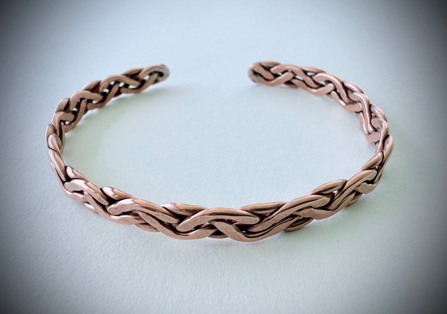 Braided 4 Strand Straight Copper Bracelet