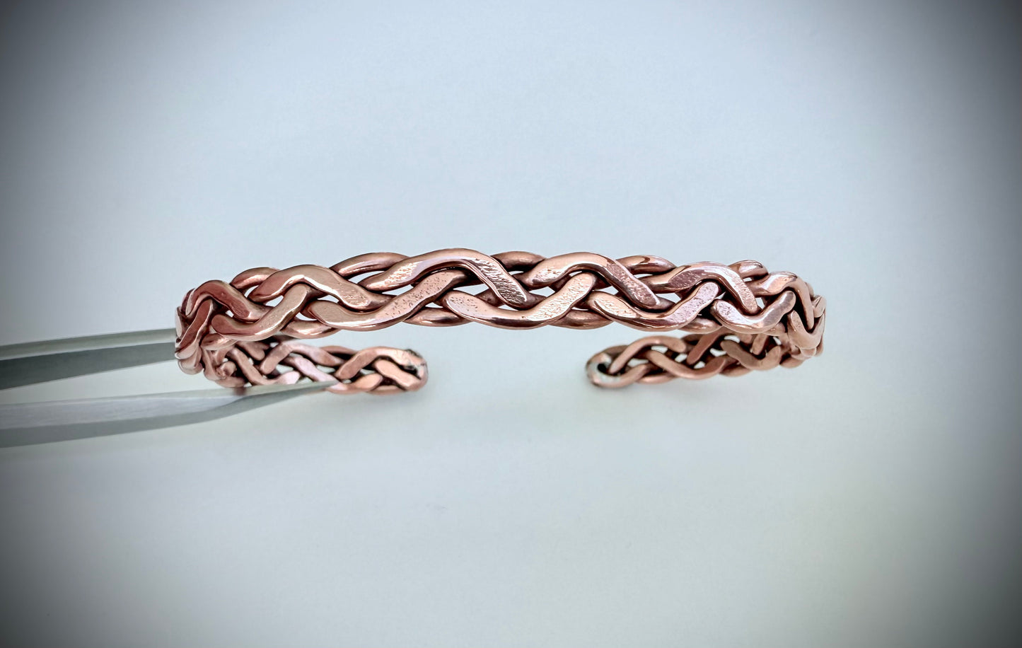 Braided 4 Strand Straight Copper Bracelet