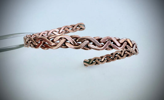 4 Strand Ofset Braided Copper Bracelet