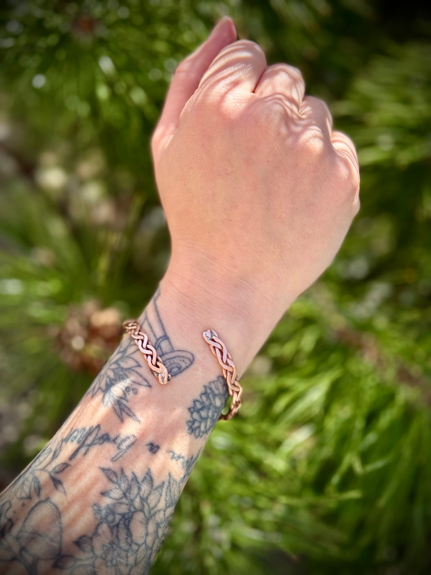 4 Strand Ofset Braided Copper Bracelet